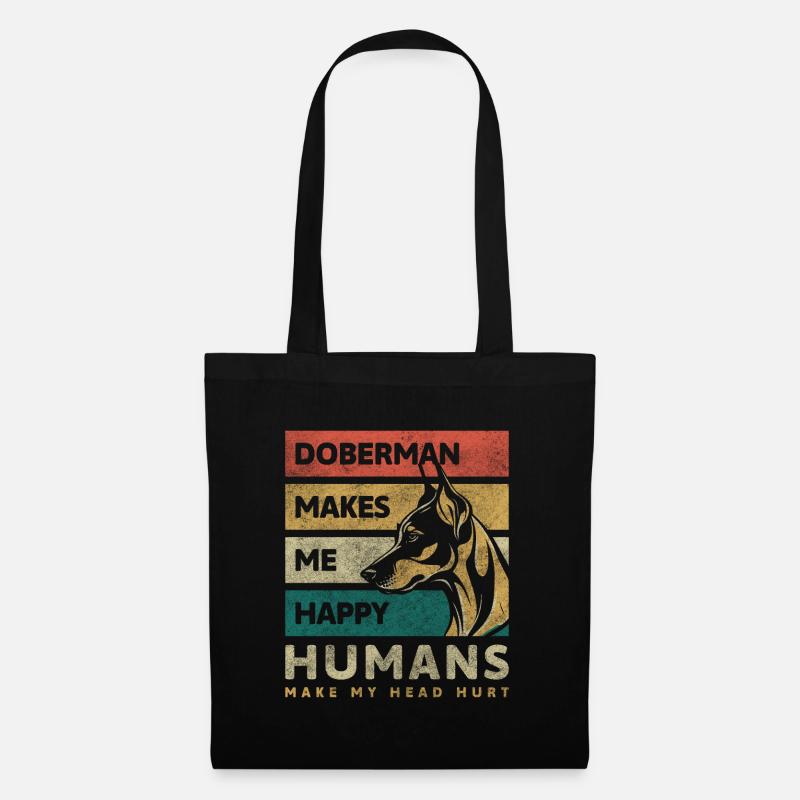 Dobermann Wachschutz - Stoffbeutel - Schwarz