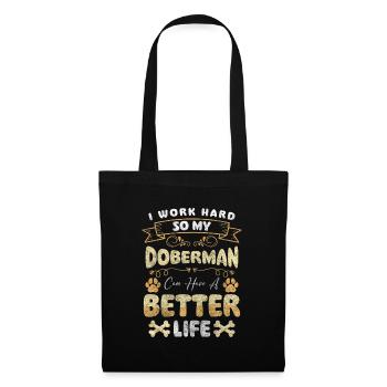 Doberman pedigree dog protection guard protection - Tote Bag - black - Front
