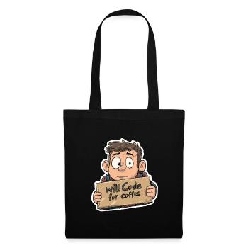 Funny programmer and coffee lover design - Tote Bag - black - Front