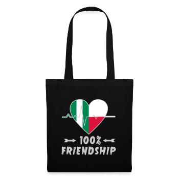 Nigeria und Polen 100% Freundschaft - Stoffbeutel - Schwarz - Vorne