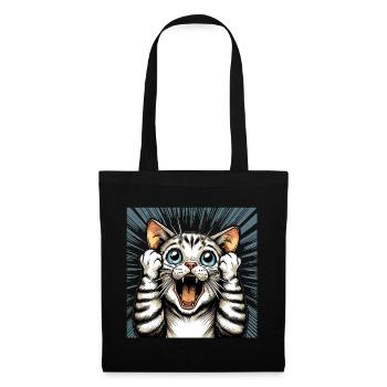Shocked Cat Cats Gift - Tote Bag - black - Front