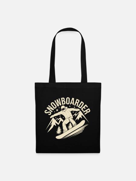 Snowboard Snowboarder Snowboarden Wintersport - Stoffbeutel - Schwarz