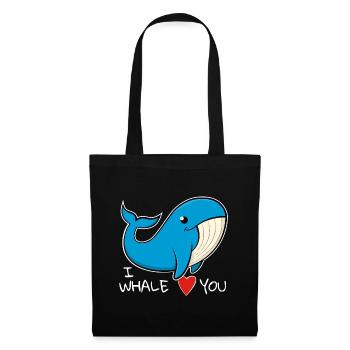 "I whale love you" Lustiger Blauwal. - Stoffbeutel - Schwarz - Vorne