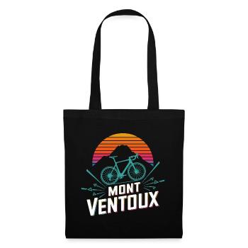 Mont Ventoux Retro Gradient Rennrad Kunst - Stoffbeutel - Schwarz - Vorne