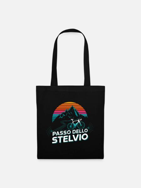 Passo dello Stelvio Rennrad Italien - Stoffbeutel - Schwarz
