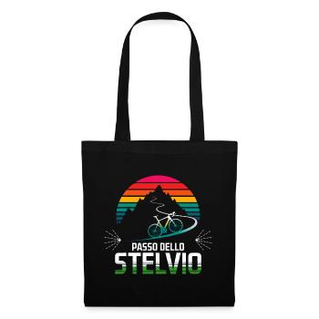 Passo delle Stelvio Radfahren Design - Stoffbeutel - Schwarz - Vorne