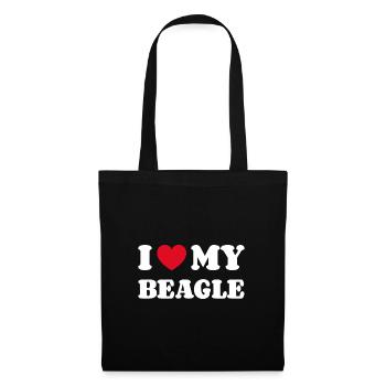 J’aime mon beagle - Sac en tissu - noir - Devant