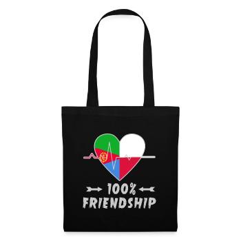 Eritrea und Polen 100% Freundschaft - Stoffbeutel - Schwarz - Vorne