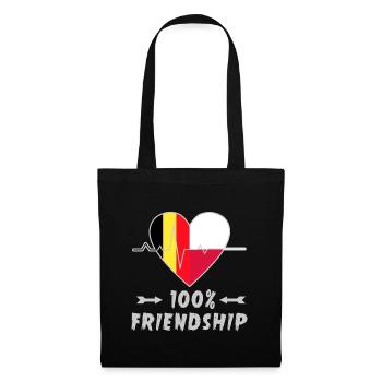 Belgien und Polen 100% Freundschaft - Stoffbeutel - Schwarz - Vorne