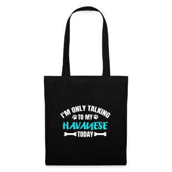 Bichon havanais - Sac en tissu - noir - Devant