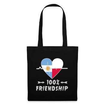 100 % amitié entre l'Argentine et la Pologne - Sac en tissu - noir - Devant