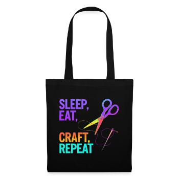 Sleep, Eat, Craft, Repeat - Tote Bag - black - Front