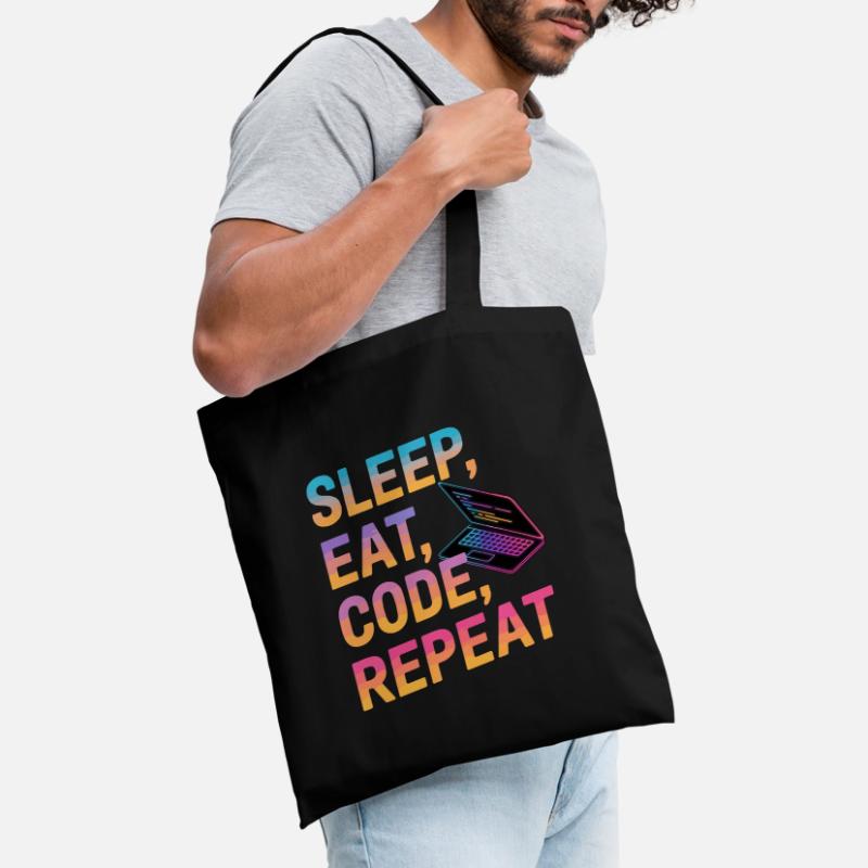 Dormir, manger, coder, répéter Sac en tissu