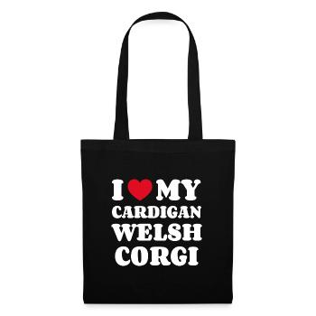 Cardigan Welsh Corgi Propriétaire de chien - Sac en tissu - noir - Devant
