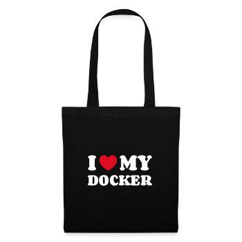 J’adore mon Docker - Sac en tissu - noir - Devant