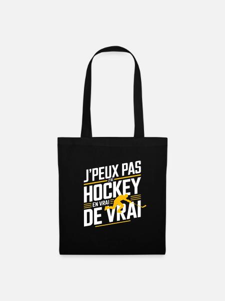 Ich kann nicht, ich kann Hockey haben - Stoffbeutel - Schwarz