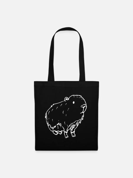Abstract Kapybara white - Tote Bag - black