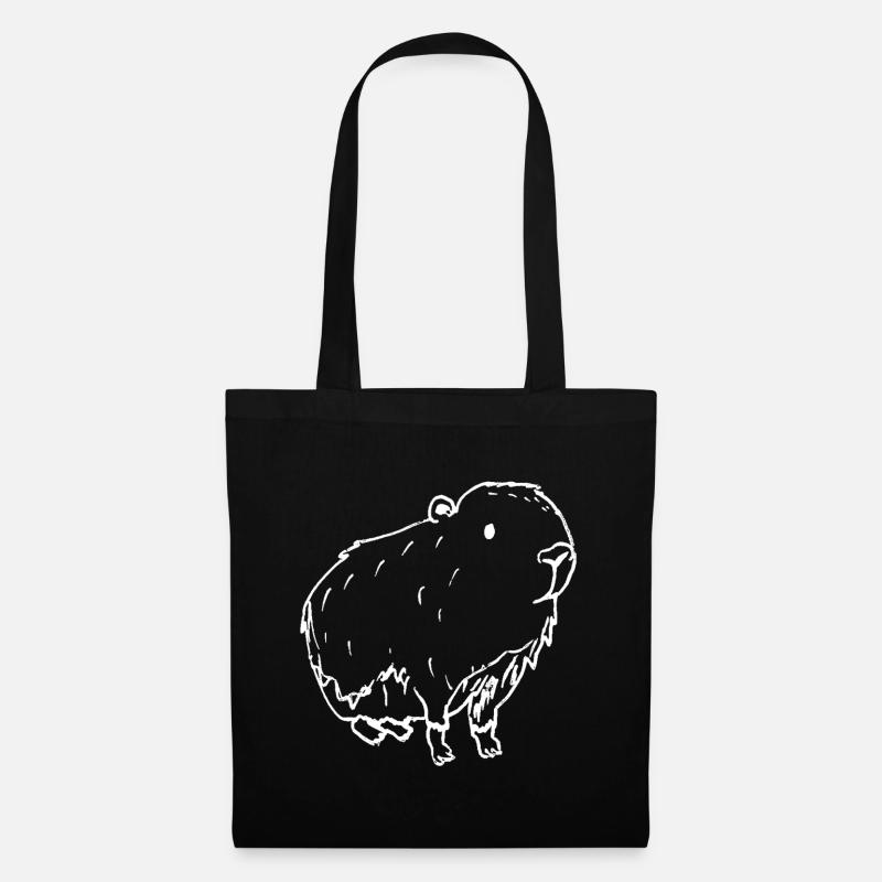 Blanc abstrait de Kapybara - Sac en tissu - noir