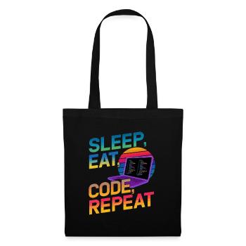 Sleep Eat Code Repeat Gift For Coder - Tote Bag - black - Front