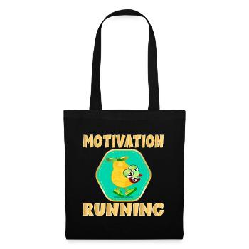 LUSTIGE MOTIVATION LAUFBIRNE - Stoffbeutel - Schwarz - Vorne