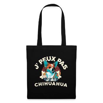 J peux pas j ai chihuahua - Sac en tissu - noir - Devant