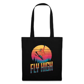 Sunset Snowboarder Artistic Design - Tote Bag - black - Front