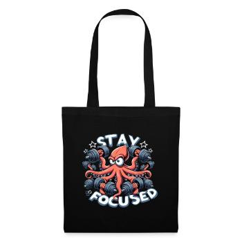 Focus Octopus Octopus Funny Gym Fitness Gift - Tote Bag - black - Front