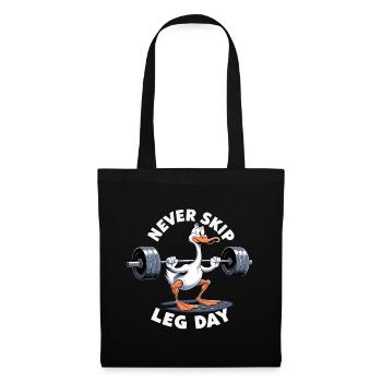 Leg Day Gans Beintraining witzig Gym Geschenk - Stoffbeutel - Schwarz - Vorne