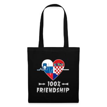 100 % amitié entre la Slovénie et la Croatie - Sac en tissu - noir - Devant