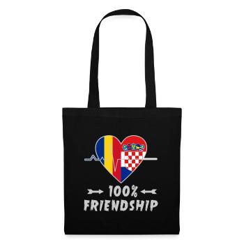 100 % amitié entre la Roumanie et la Croatie - Sac en tissu - noir - Devant