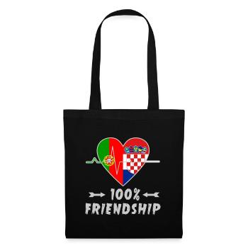 Portugal and Croatia 100% friendship - Tote Bag - black - Front