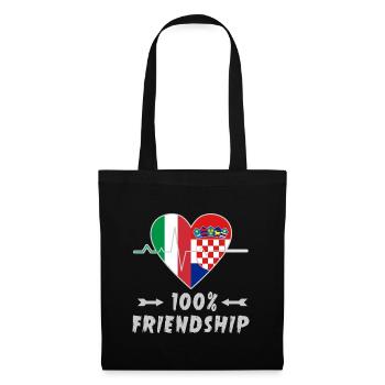 Italy and Croatia 100% friendship - Tote Bag - black - Front