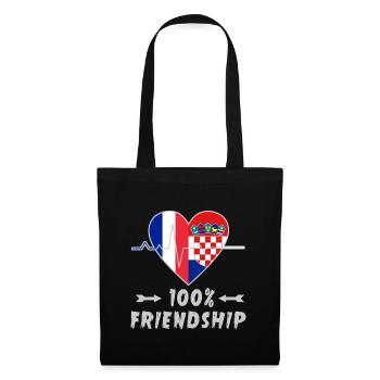 France and Croatia 100% friendship - Tote Bag - black - Front