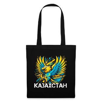 Kazakhstan Eagle Flag Flag Cyrillic Gift - Tote Bag - black - Front