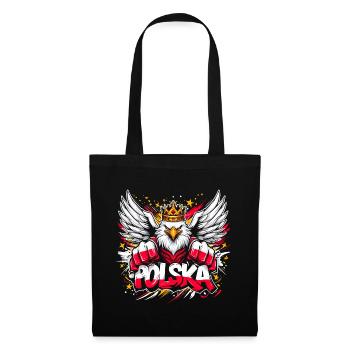 Polska Polen Adler Superheld Flagge Geschenk - Stoffbeutel - Schwarz - Vorne