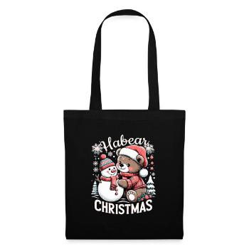 Habear Noël Ours Bonhomme de neige Cadeau de neige - Sac en tissu - noir - Devant