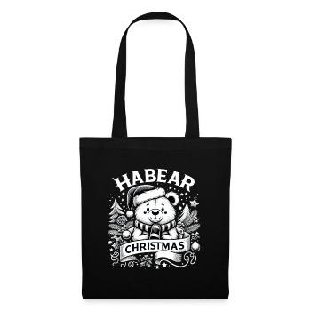 Habear Weihnachten Bär Schal süß Geschenk - Stoffbeutel - Schwarz - Vorne