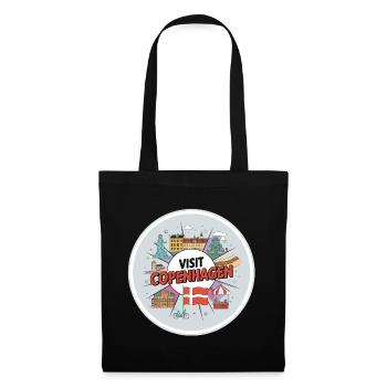 Visiter Copenhague Visiter Copenhague Danemark Amour - Sac en tissu - noir - Devant
