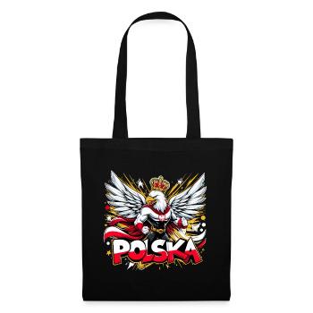 Polska Polen Adler Superheld Flagge Geschenk - Stoffbeutel - Schwarz - Vorne