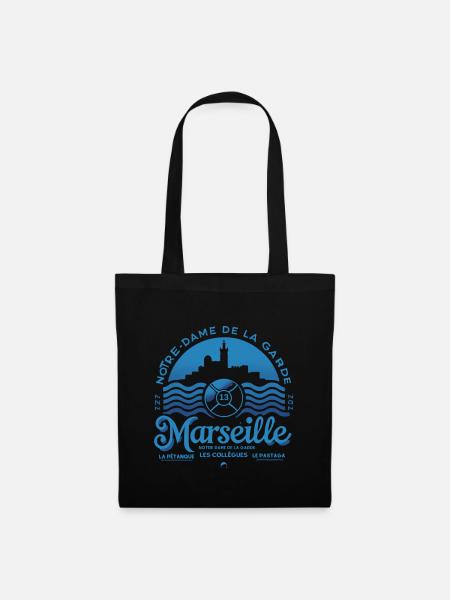 Marseille - Notre-Dame und die mediterrane Kultur - Stoffbeutel - Schwarz