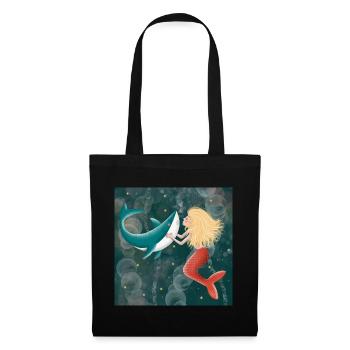 Mermaid kisses shark - Tote Bag - black - Front