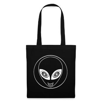 Weißer Außerirdischer und Galaxie - Stoffbeutel - Schwarz - Vorne