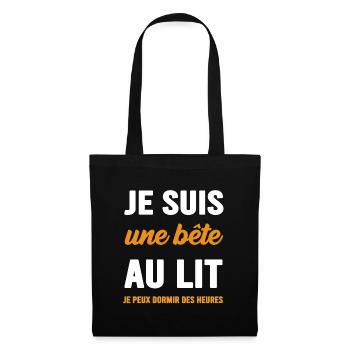 I'm a beast in bed, I can sleep for hours - Tote Bag - black - Front