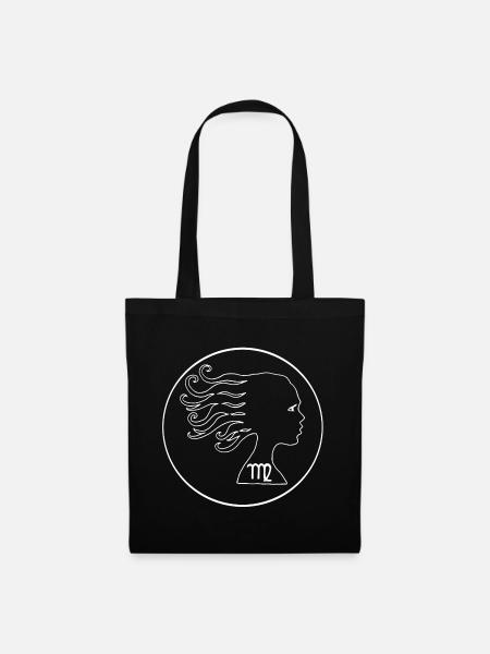 Signe du zodiaque de la vierge (blanc) - Sac en tissu - noir
