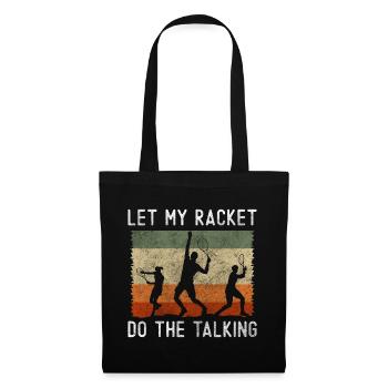 Tennis Sport Terrain de raquette - Sac en tissu - noir - Devant