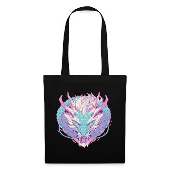 Tête de dragon en style pop art couleurs pastel - Sac en tissu - noir - Devant