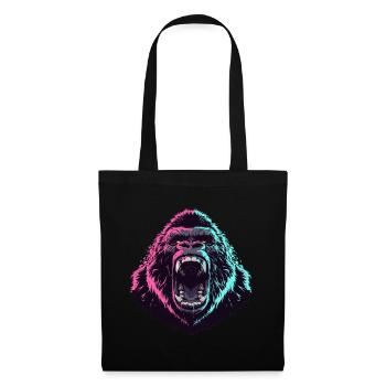 Wütender Gorillakopf im Pop-Art-Stil - Stoffbeutel - Schwarz - Vorne