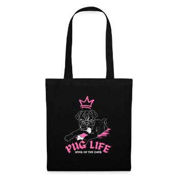 Pug Life – Mops King of the Crib - Tote Bag - black - Front