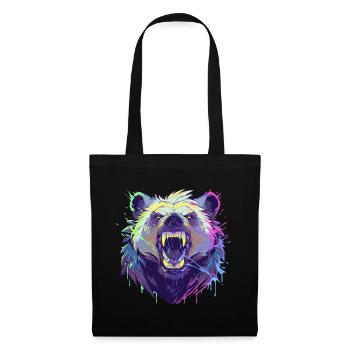 Ours furieux aux couleurs vives - Sac en tissu - noir - Devant