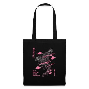 Courage – Phoenix Wiedergeburt Design - Stoffbeutel - Schwarz - Vorne
